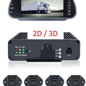 Kit de vision périphérique 360° à 4 caméras compactes et moniteur-rétroviseur 7″  • C-CV-BV17CHDL-CVMRET
