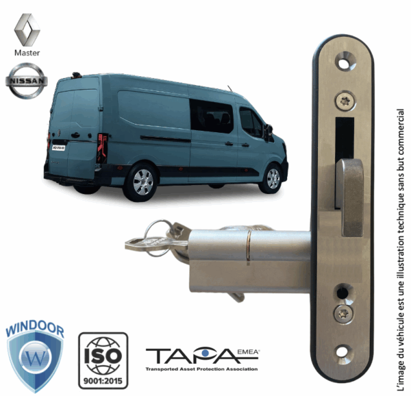 Kit de verrouillage mécanique par crochet (2 points) pour Renault MASTER / NISSAN Interstar (depuis 2025)